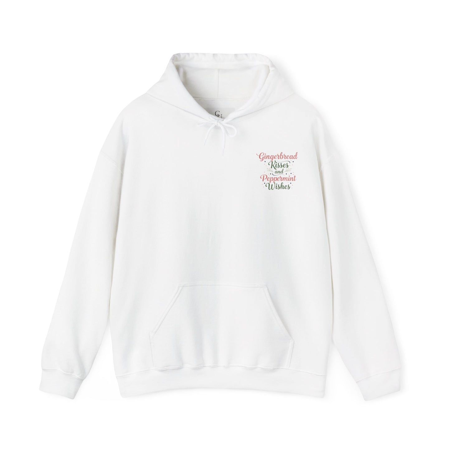 White hoodie with text on a white background