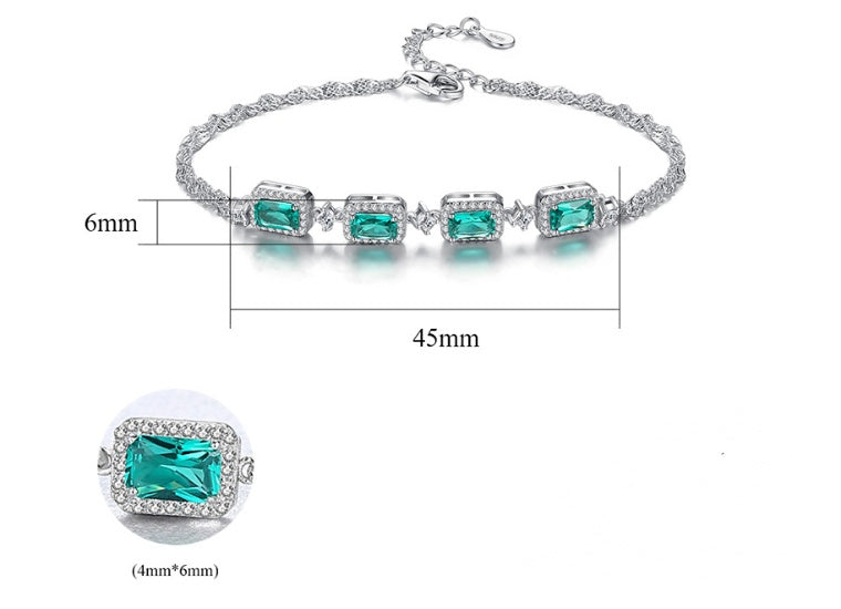 Baguette Cut Emerald Bracelet