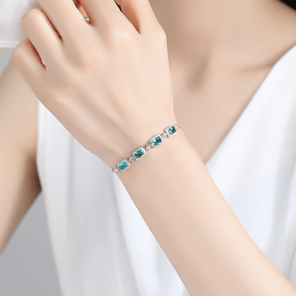 Baguette Cut Emerald Bracelet