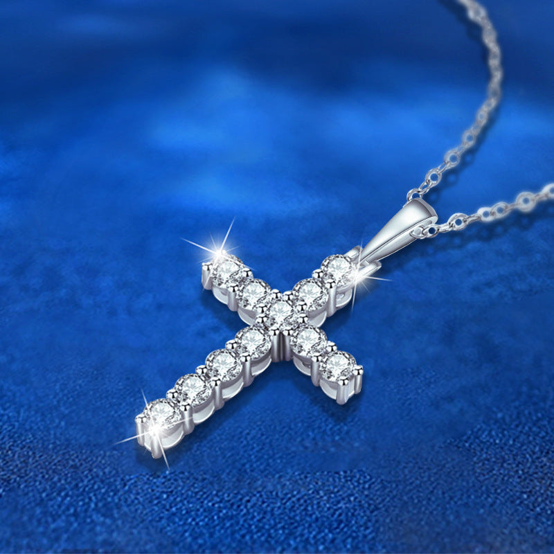 Moissanite Cross Necklace