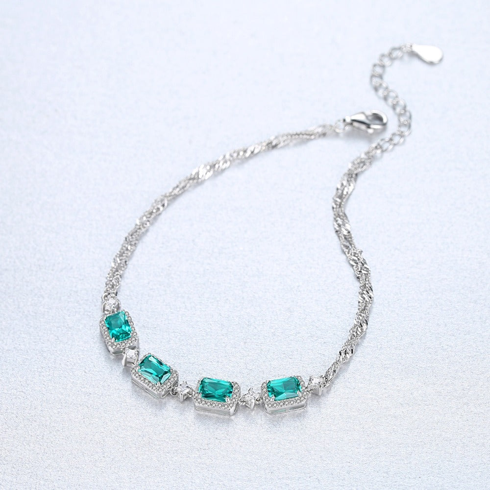 Baguette Cut Emerald Bracelet