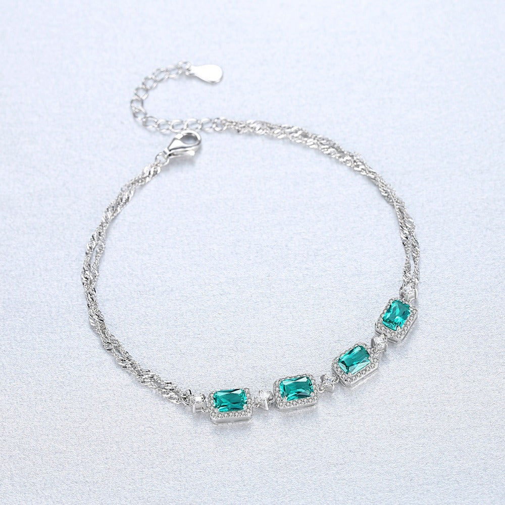 Baguette Cut Emerald Bracelet