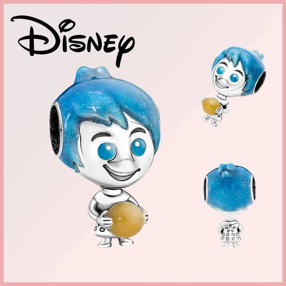Disney Pixar Charms Collection (Limited Edition) Joy charm in sterling silver with blue enamel hair and yellow zircon ball. Inspired by Inside Out.