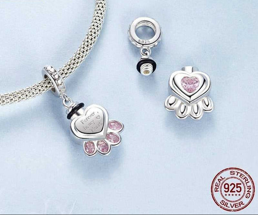 Pink Paw Ashes Charm