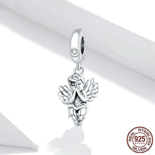 Little Angel Charm - Bring Heaven Everywhere | Serenity & Grace. Crafted in 925 sterling silver with a sparkling accent on the bail.