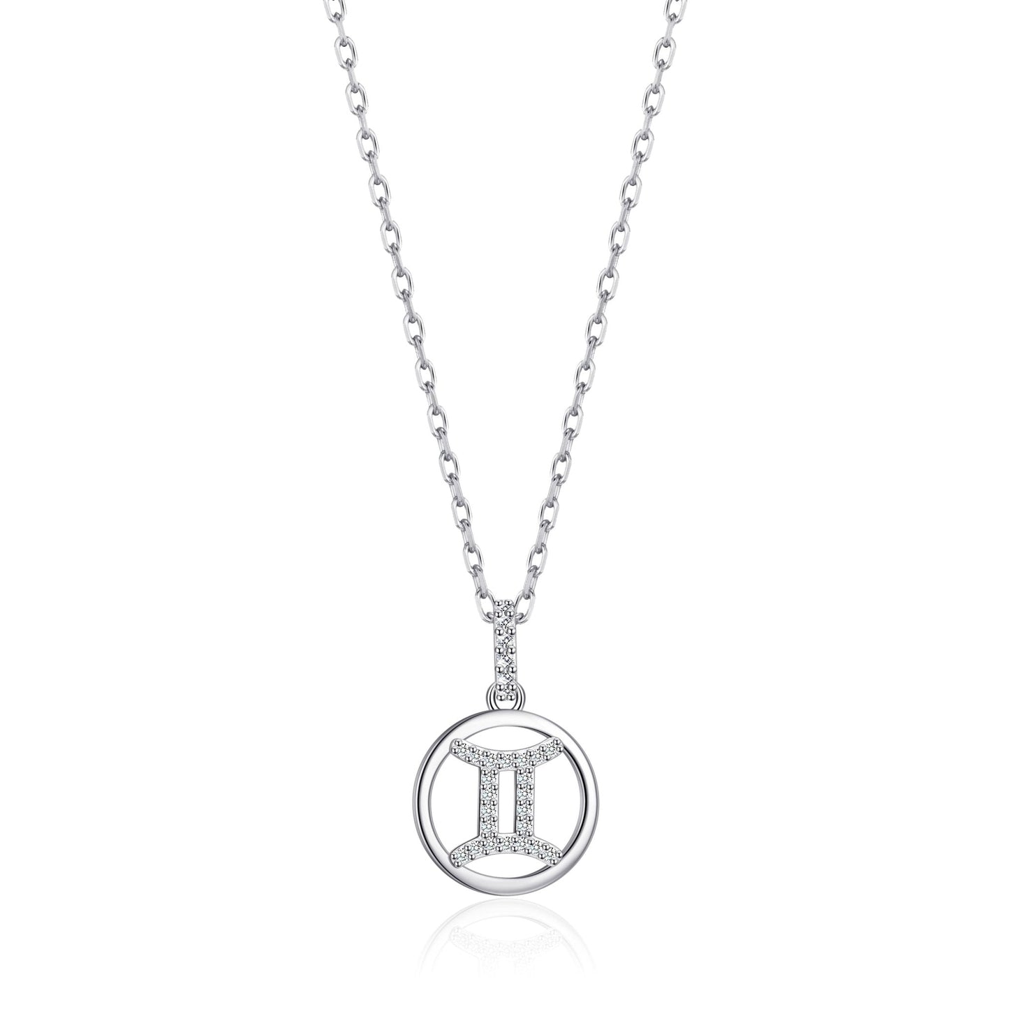 Gemini Star Sign Zodiac Necklace and Quote Card with Zircondia® Crystals