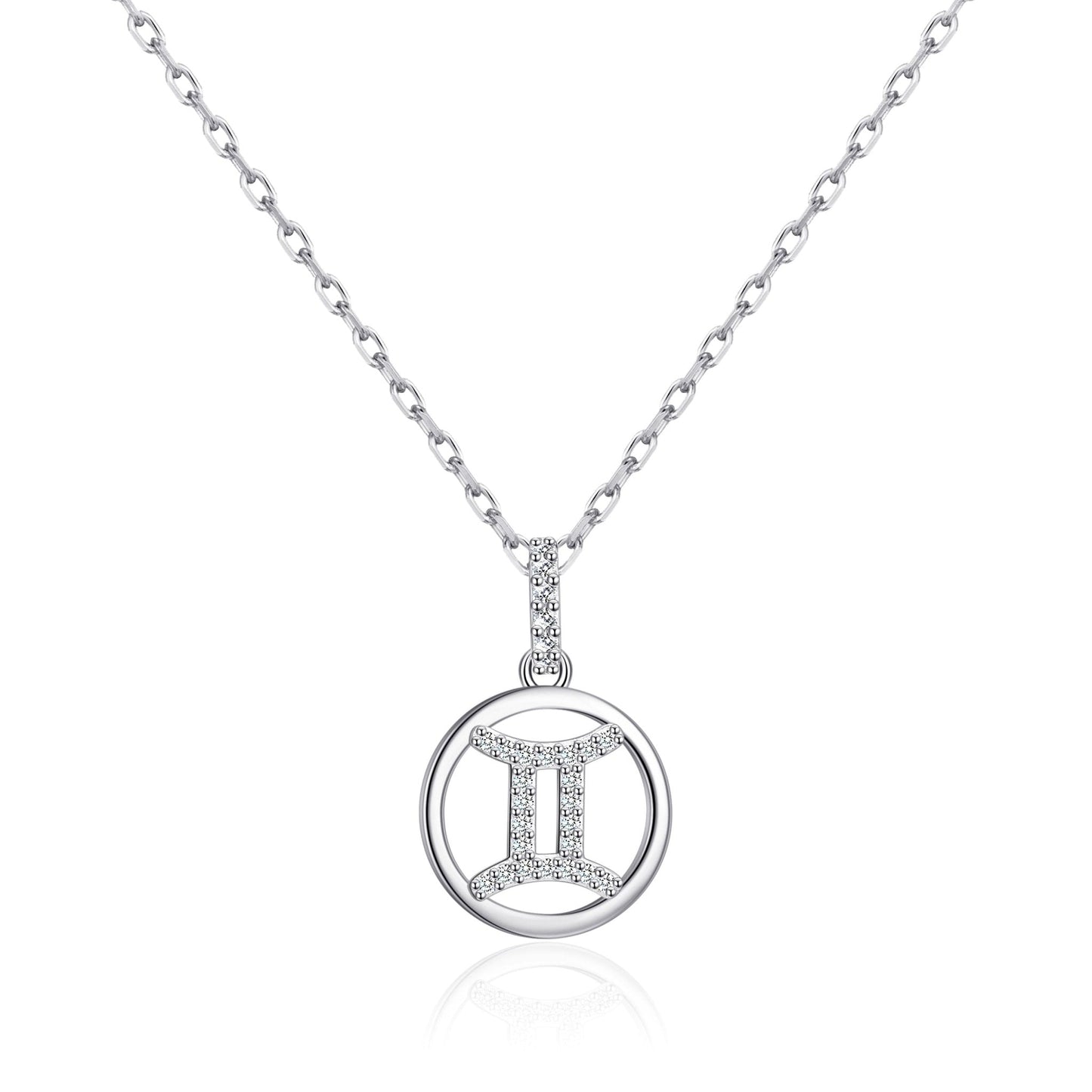 Gemini Star Sign Zodiac Necklace and Quote Card with Zircondia® Crystals