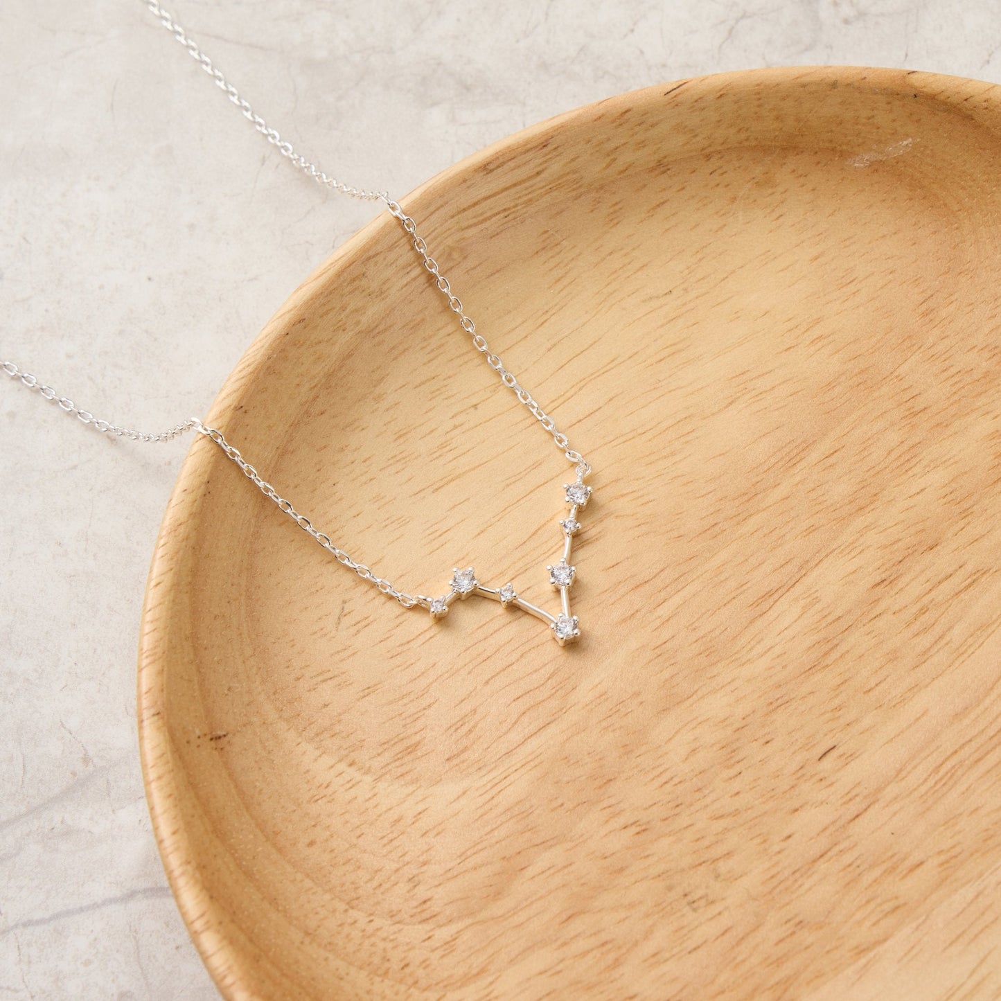 Pisces Star Sign Zodiac Constellation Necklace with Zircondia® Crystals