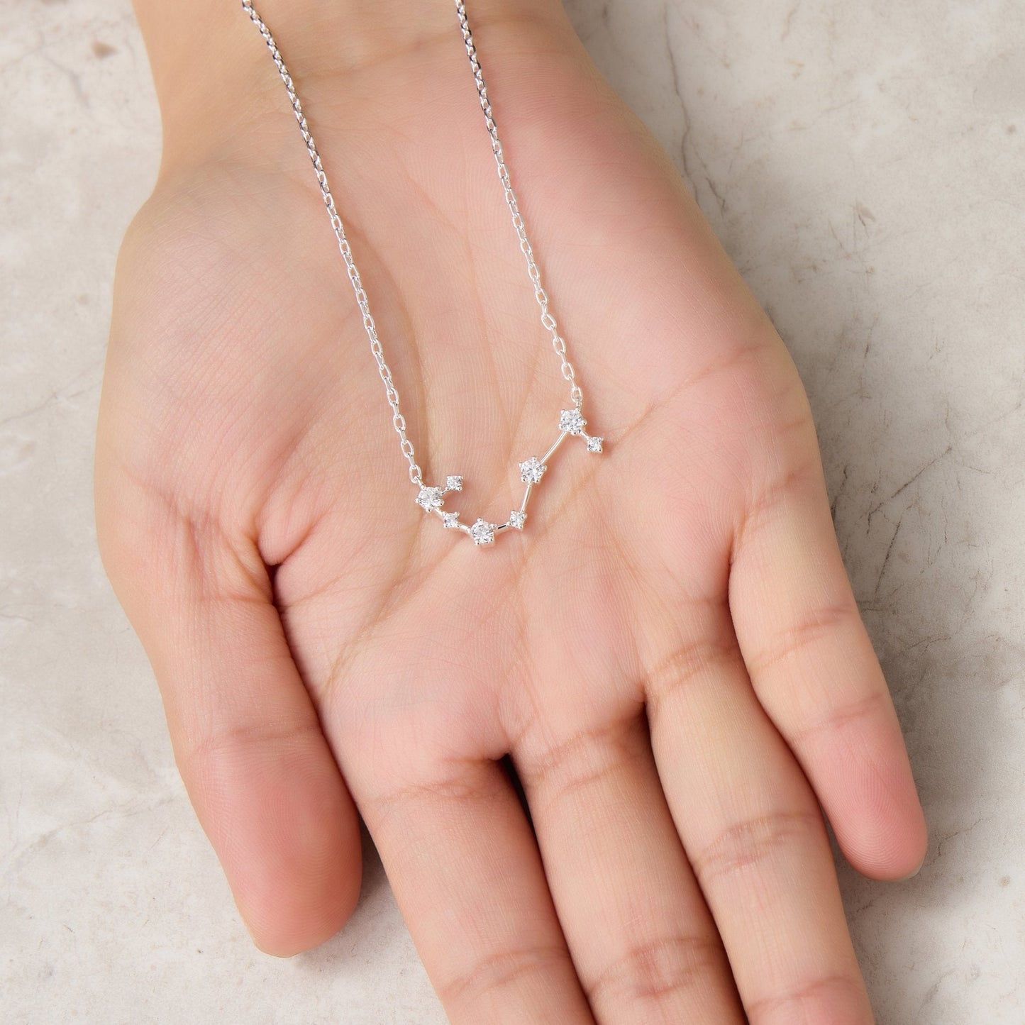 Scorpio Star Sign Zodiac Constellation Necklace with Zircondia® Crystals