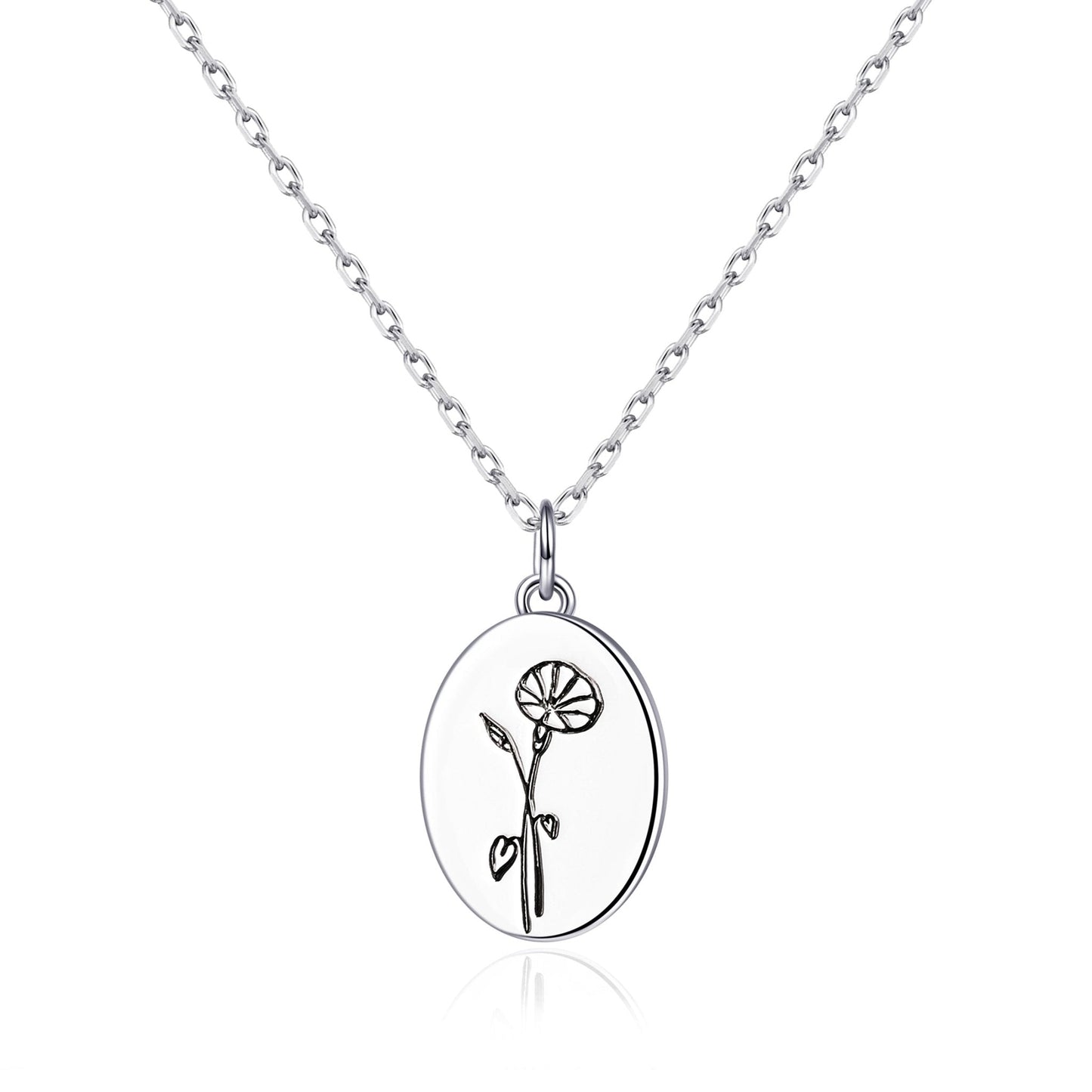 September Birth Flower Morning Glory Necklace with Card