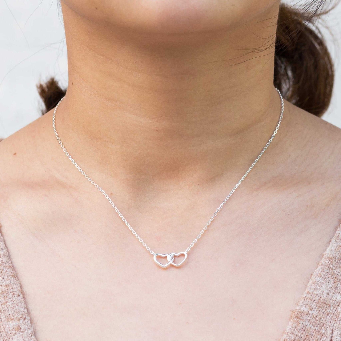 Sterling Silver Mum Quote Heart Link Necklace