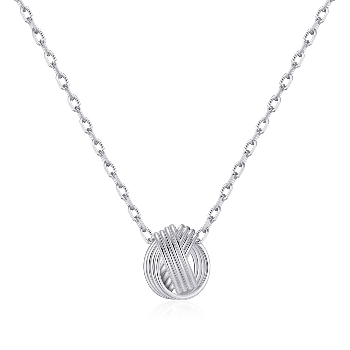 Sterling Silver Sister Quote Knot Necklace