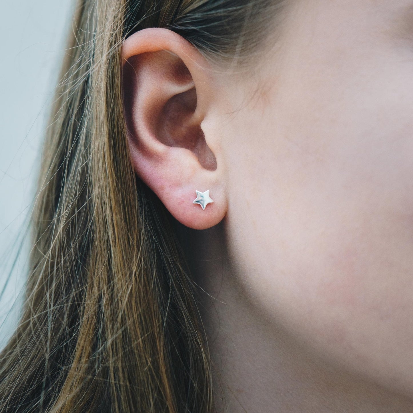 Sterling Silver Daughter Quote Star Earrings