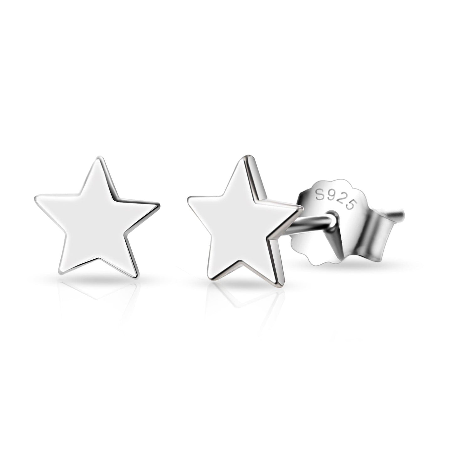 Sterling Silver Sister Quote Star Earrings