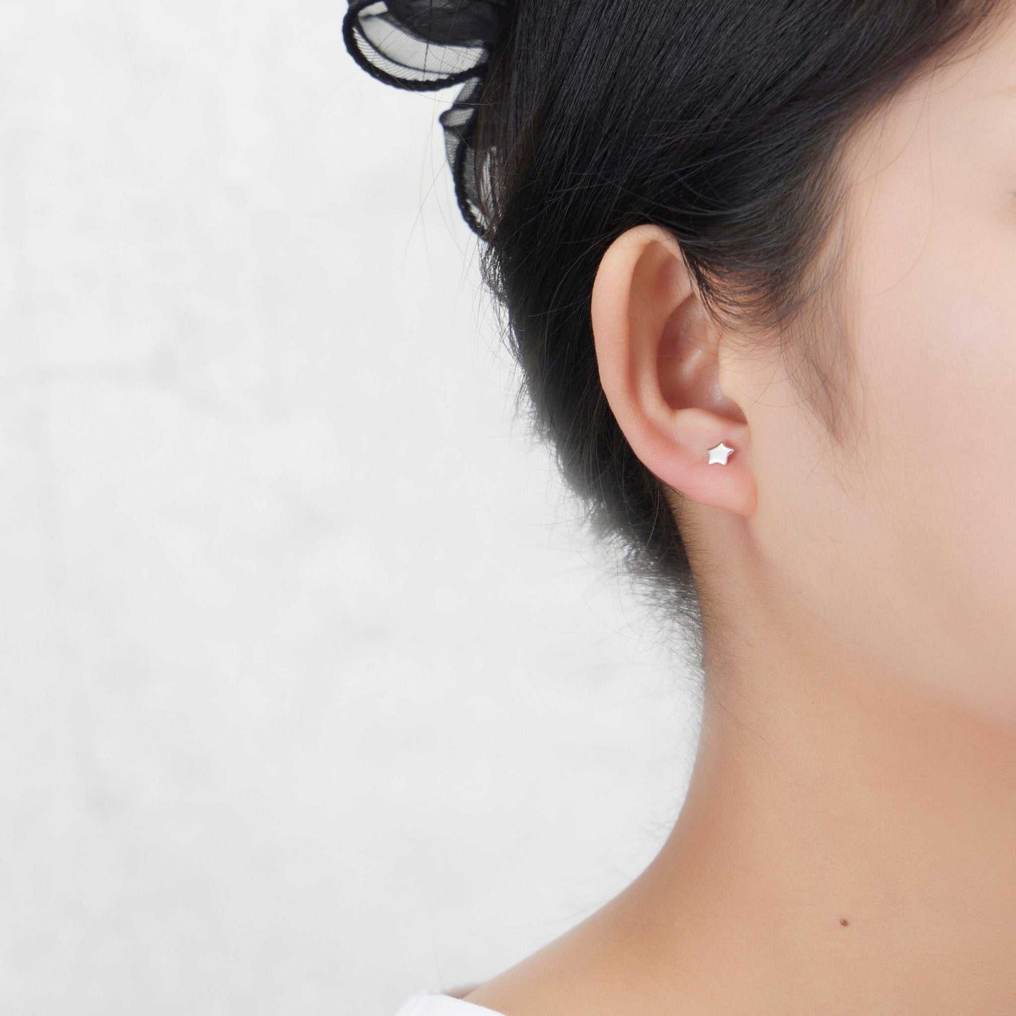 Sterling Silver Sister Quote Star Earrings