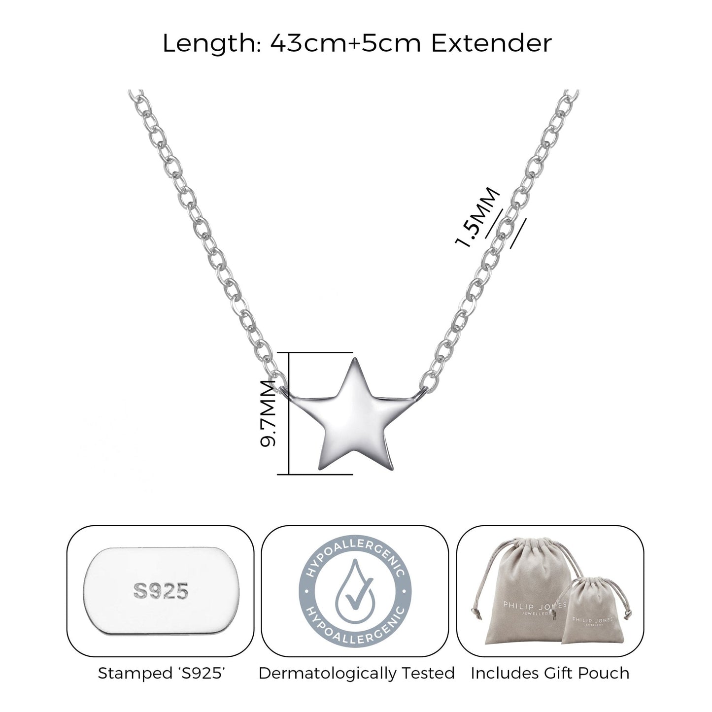 Sterling Silver Niece Quote Star Necklace