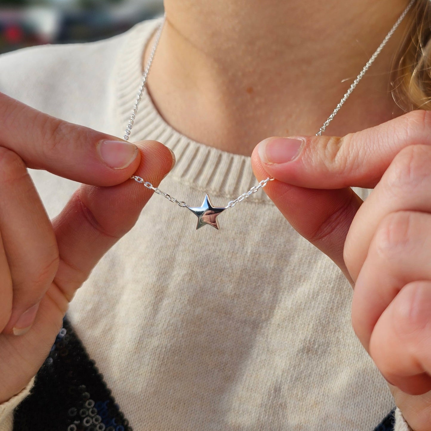 Sterling Silver Niece Quote Star Necklace