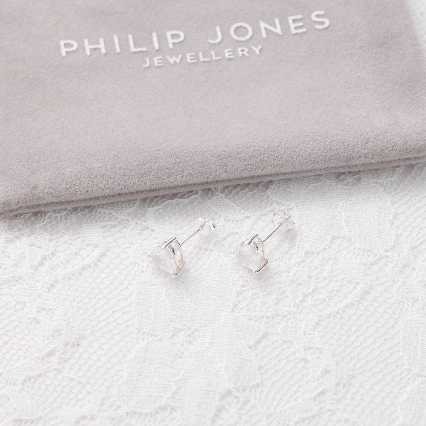 Sterling Silver I Couldn't Say I Do Without You Wedding Heart Earrings with Zircondia® Crystals