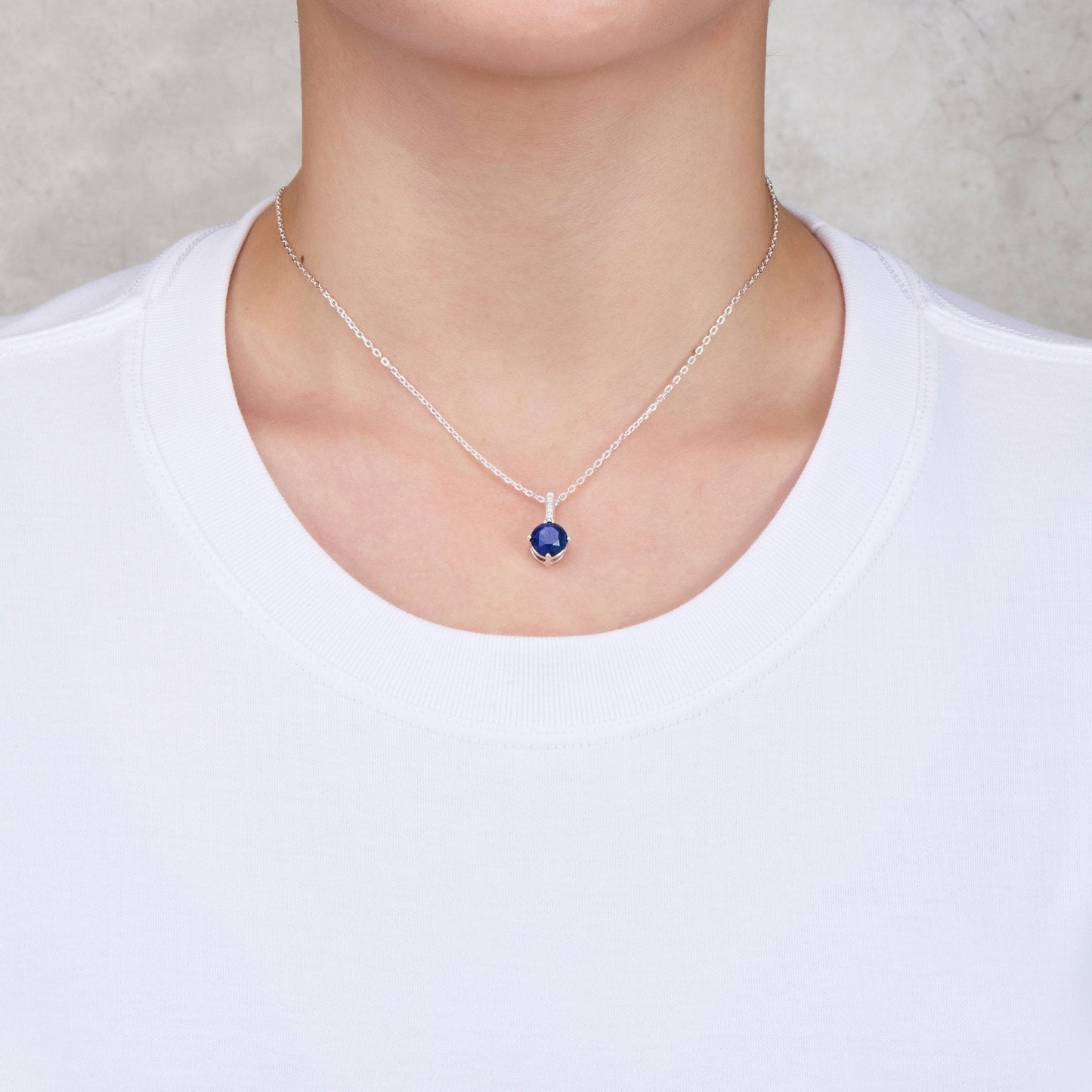 Sterling Silver Lapis Gemstone Necklace with Quote Card