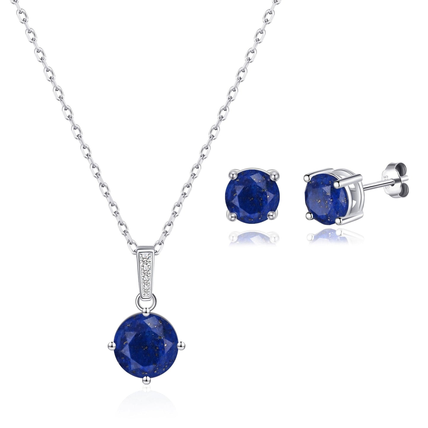 Sterling Silver Lapis Gemstone Set with Quote Card