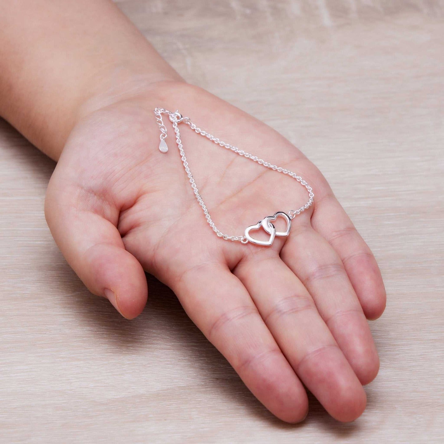 Sterling Silver Auntie Quote Heart Link Bracelet