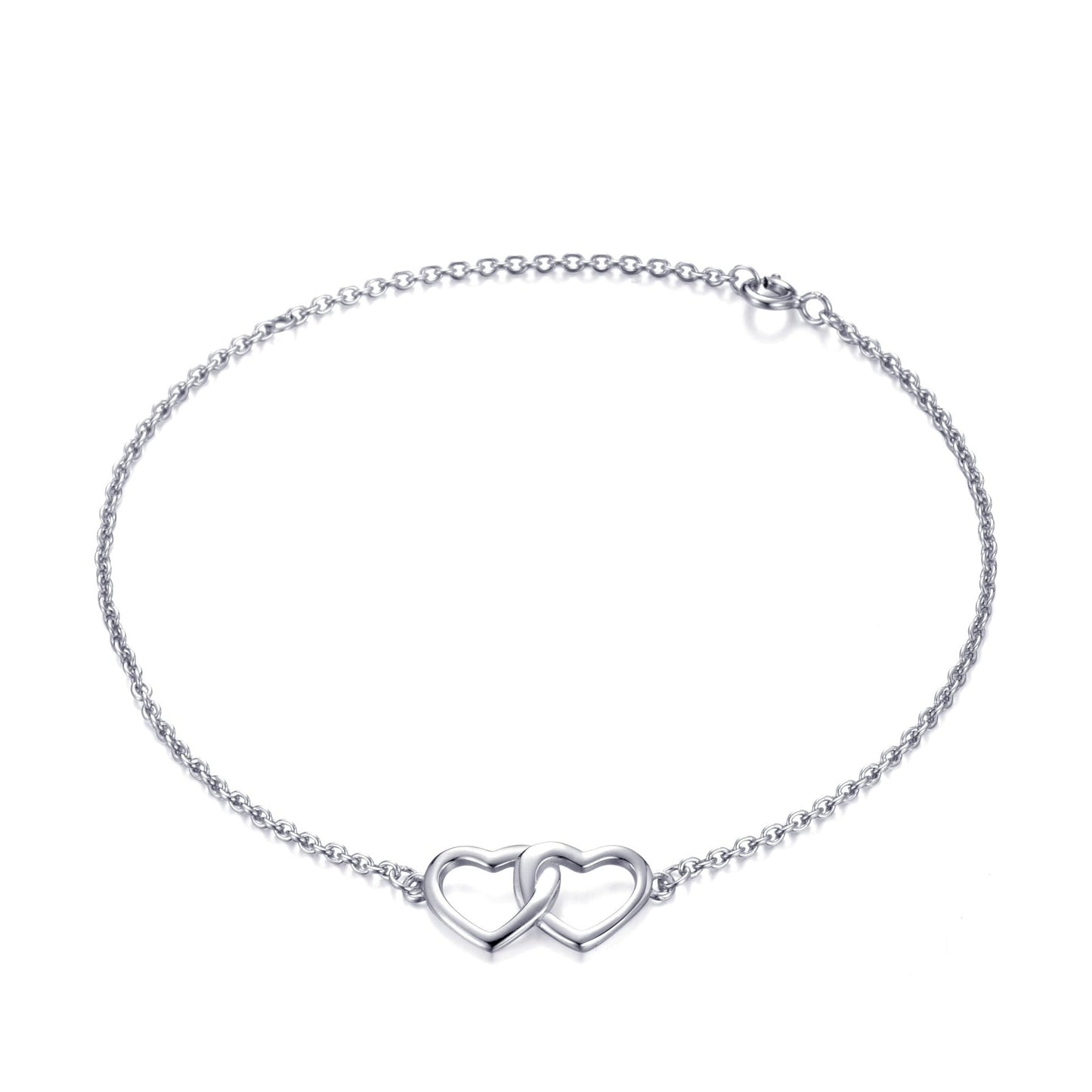 Sterling Silver Nan Quote Heart Link Bracelet
