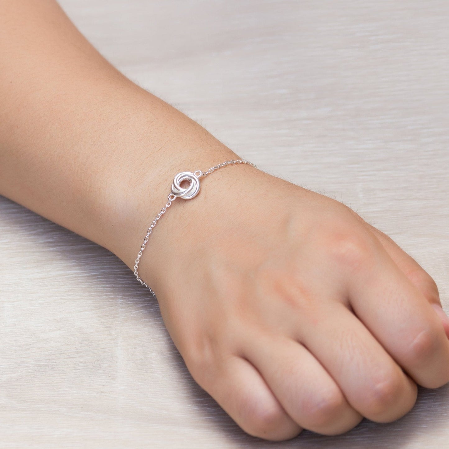 Sterling Silver Sister Quote Knot Bracelet