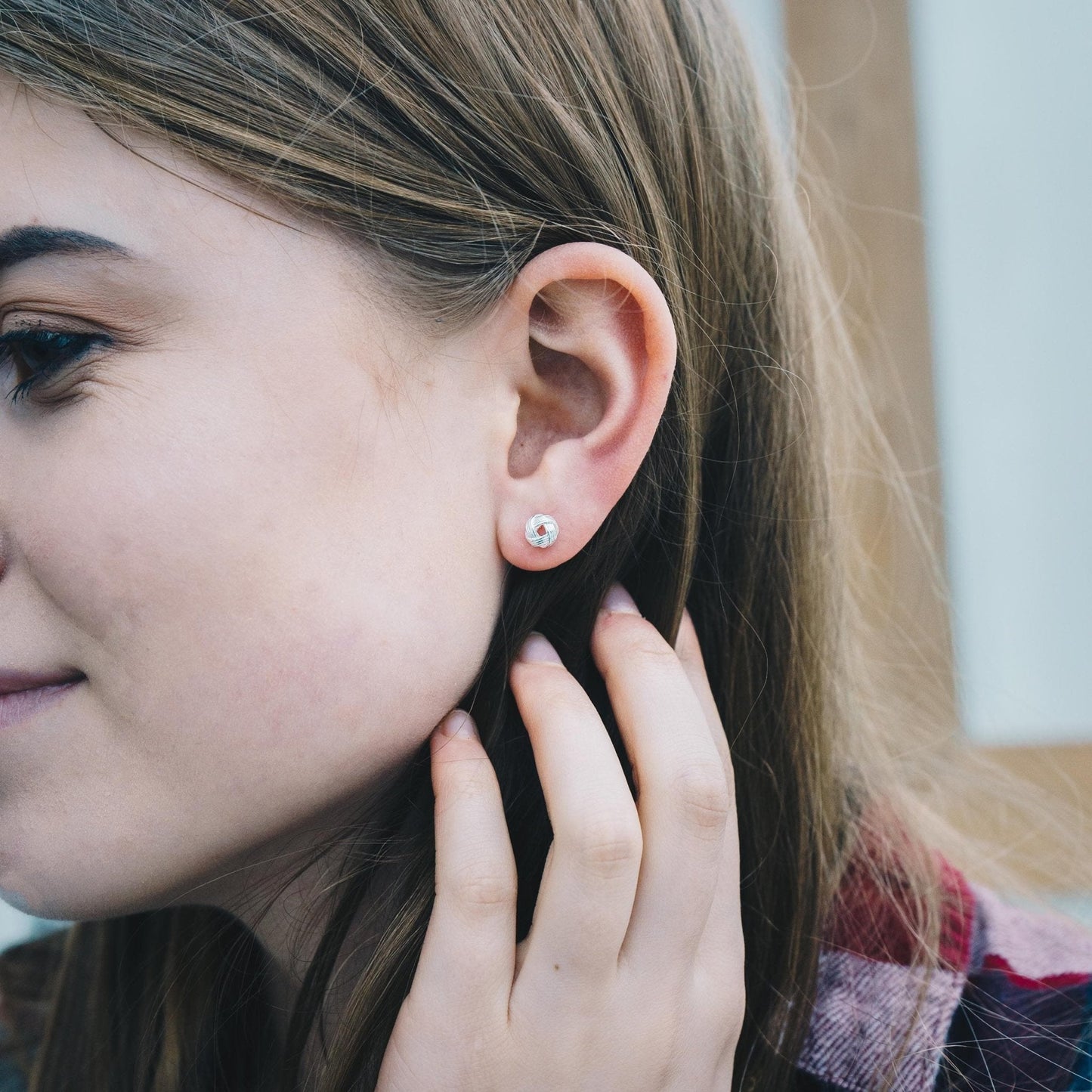 Sterling Silver Niece Quote Knot Earrings