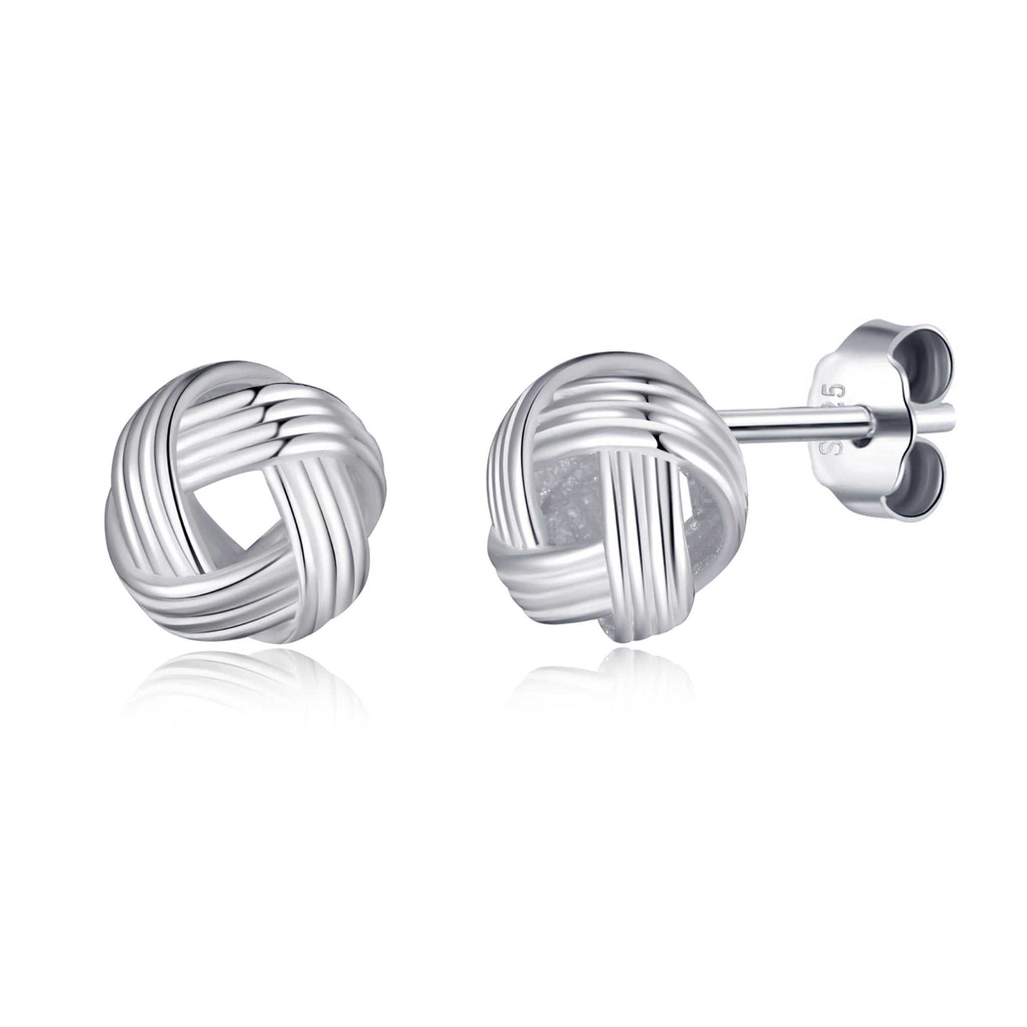 Sterling Silver Mum Quote Knot Earrings