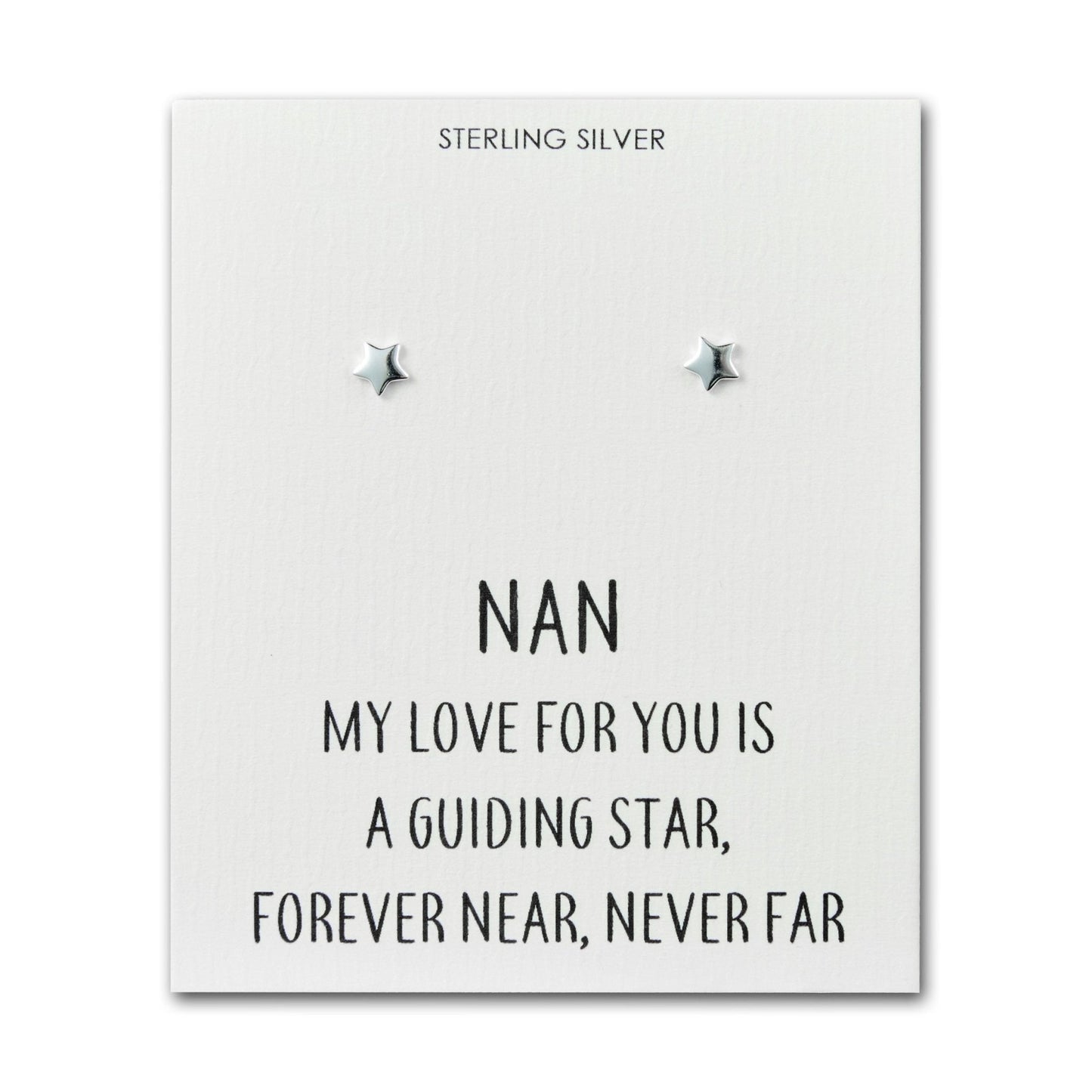 Sterling Silver Nan Quote Star Earrings