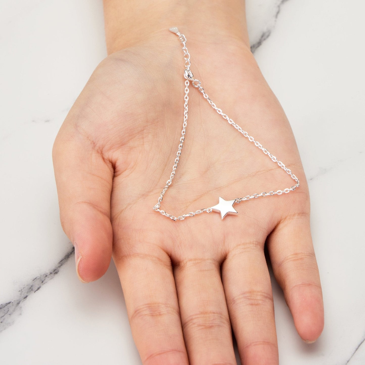 Sterling Silver Daughter Quote Star Bracelet