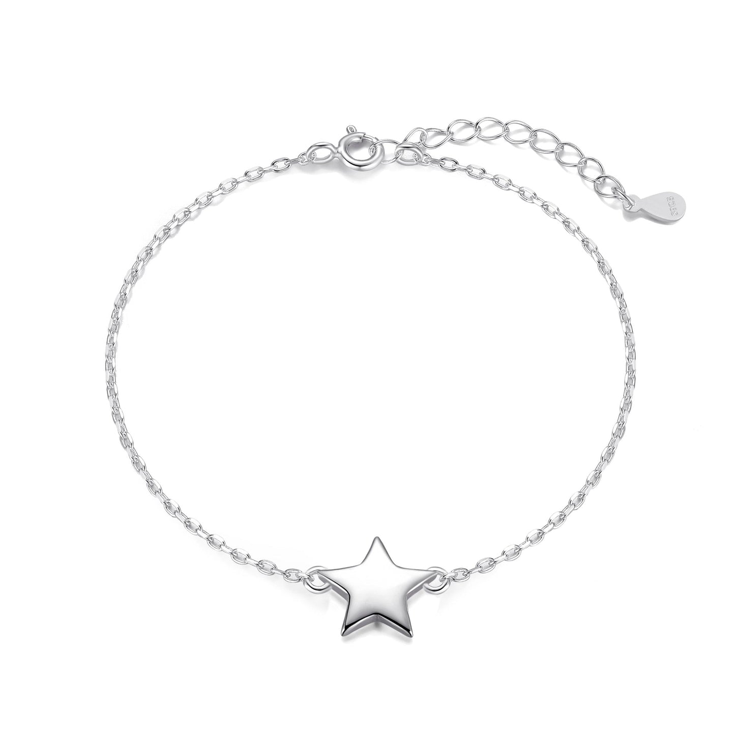 Sterling Silver Grandma Quote Star Bracelet