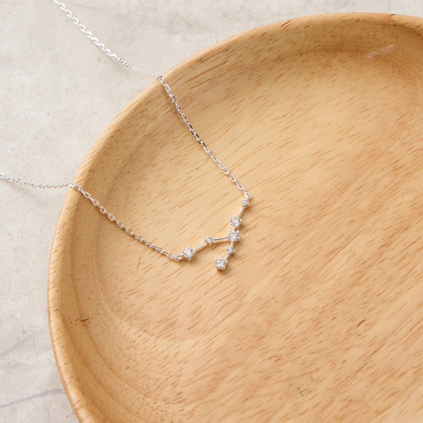 Taurus Star Sign Zodiac Constellation Necklace with Zircondia® Crystals