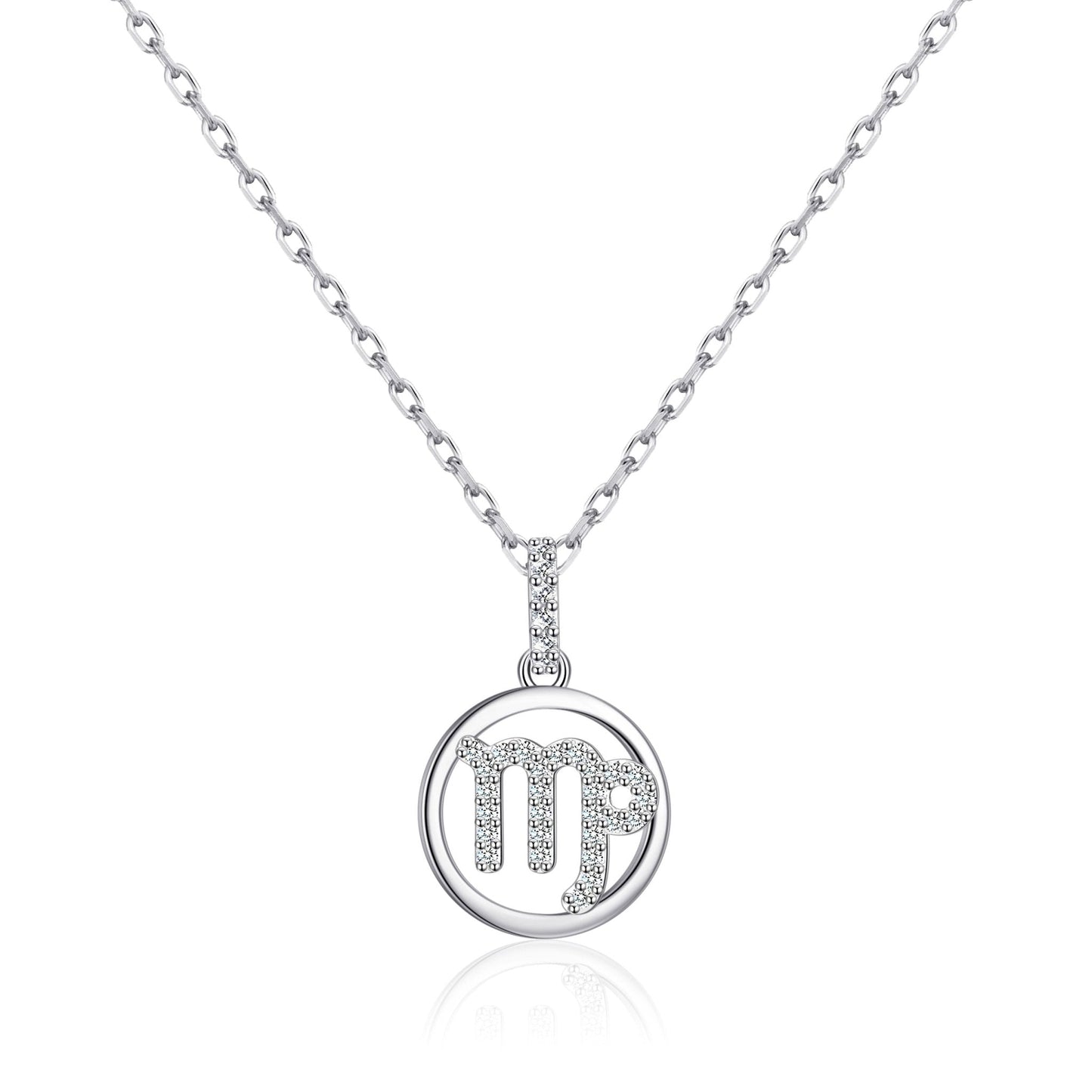Virgo Star Sign Zodiac Necklace and Quote Card with Zircondia® Crystals
