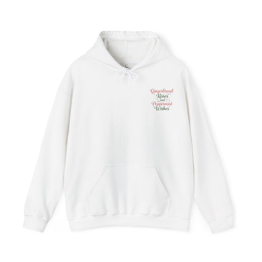 White hoodie with text on a white background