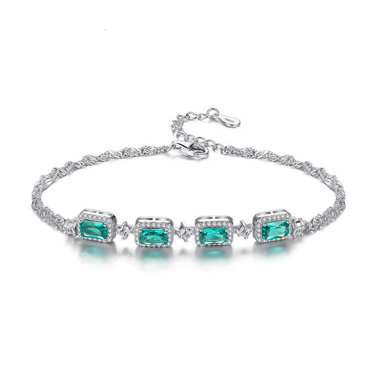 Baguette Cut Emerald Bracelet