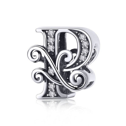 Elegant letter B charm with crystal accents