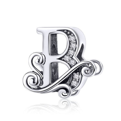 Elegant letter B charm with swirl design