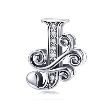 Elegant letter J charm with ornate details