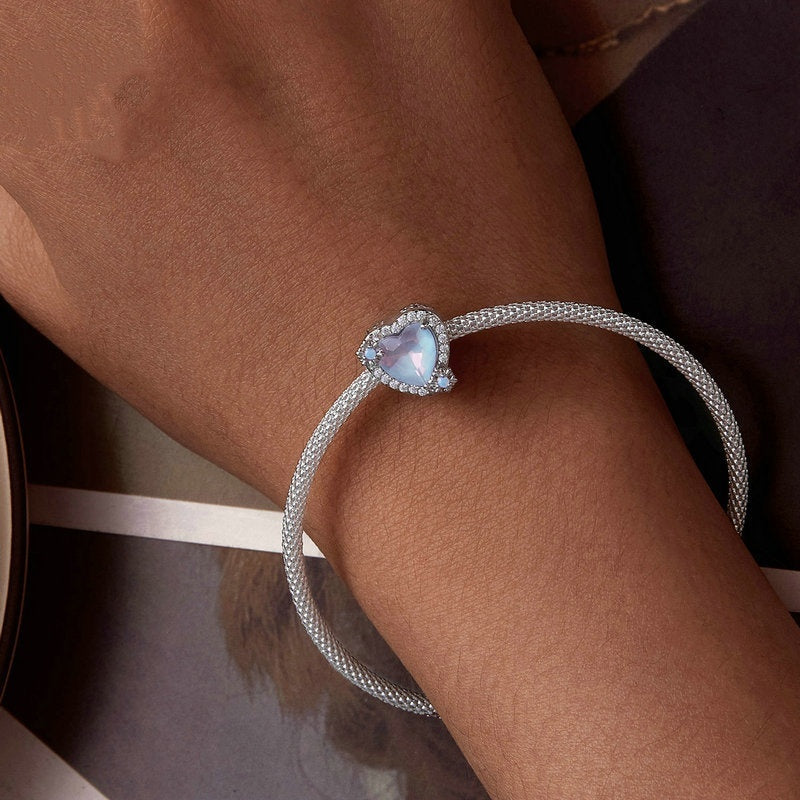 Crystal Blue Winter Heart Charm