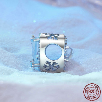 Crystal Blue Winter Heart Charm