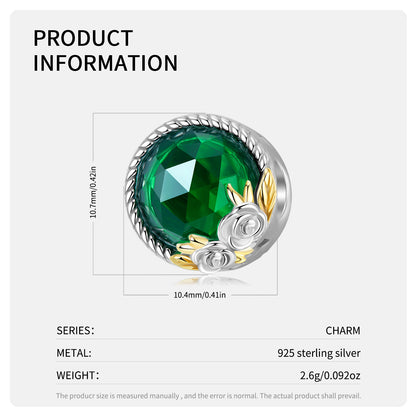 Emerald Rose Charm