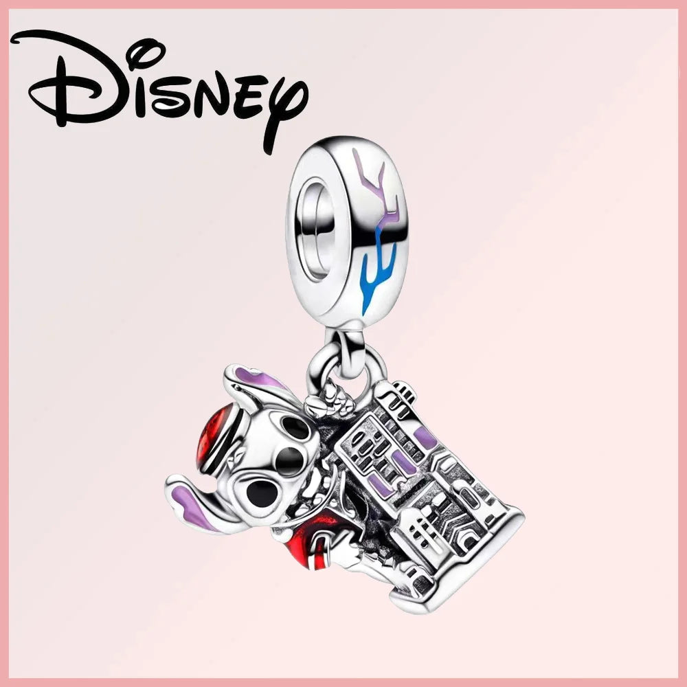 Limited Edition Disney Pixar Stitch charm in sterling silver with colorful enamel and zircon details, part of the Disney Pixar Charms Collection.