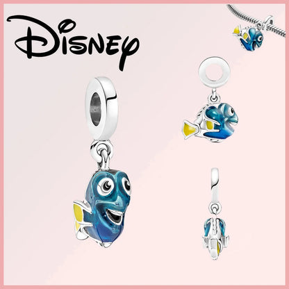 Disney Pixar Charms Collection (Limited Edition) featuring Dory charm in sterling silver with blue enamel and zircon accents, perfect for Disney fans.