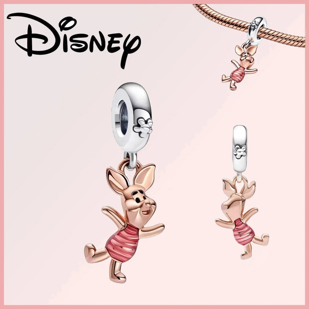 Disney Pixar Charms Collection (Limited Edition) featuring Piglet charm in rose gold and pink enamel, ideal for Disney-themed jewelry lovers.