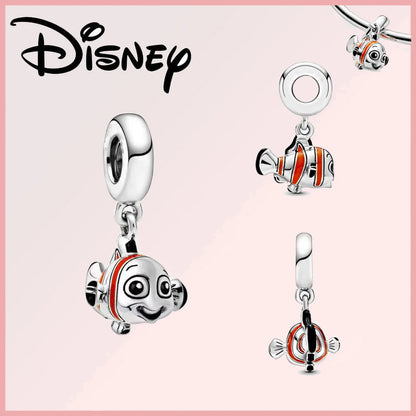 Disney Pixar Charms Collection (Limited Edition) featuring Nemo charm in sterling silver with orange enamel and zircon accents. Perfect for Disney jewelry fans.