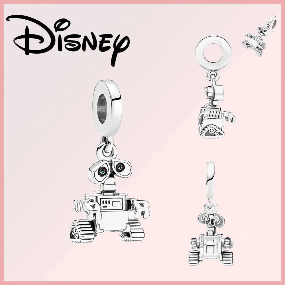 Limited Edition Disney Pixar WALL-E charm in sterling silver with zircon eyes, part of the Disney Pixar Charms Collection for jewelry lovers.