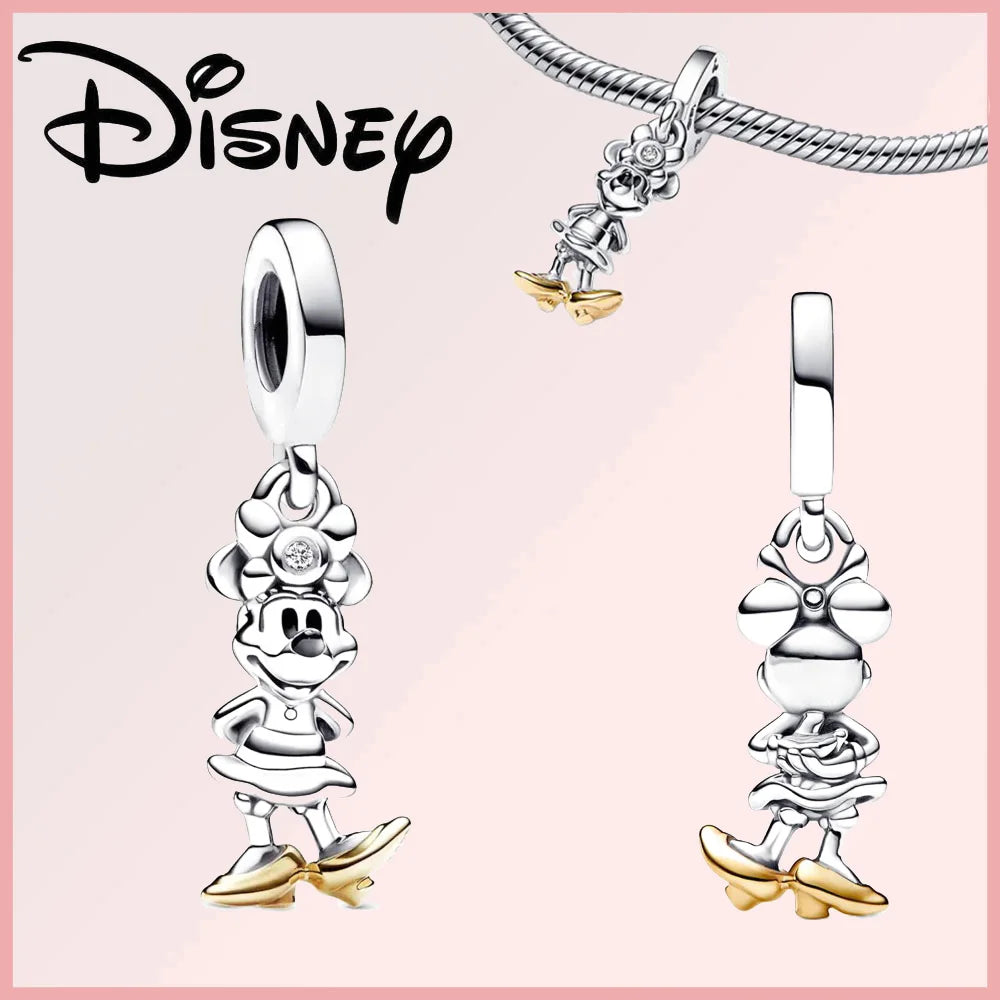 Disney Pixar Charms Collection (Limited Edition) featuring Daisy Duck charm in sterling silver with gold-tone shoes and zircon accent, ideal for Disney fans.