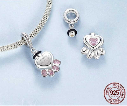 Pink Paw Ashes Charm