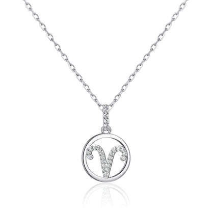 Aries Star Sign Zodiac Necklace and Quote Card with Zircondia® Crystals